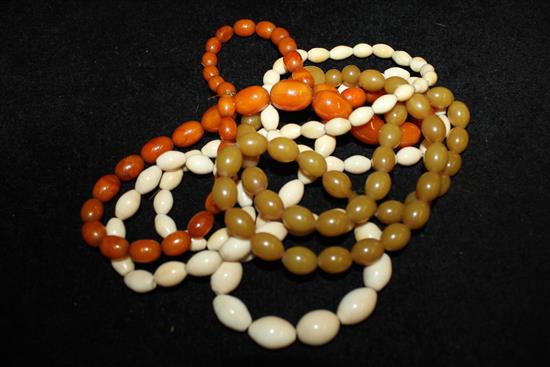 Amber & ivory beads